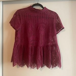 Everleigh peplum top Large L petite